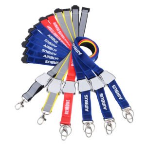 Personalized Custom Logo Neck Strap Silk Screen Printed Polyester Airline Lanyard